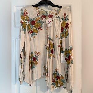 Buckle Floral Cream Boho Blouse